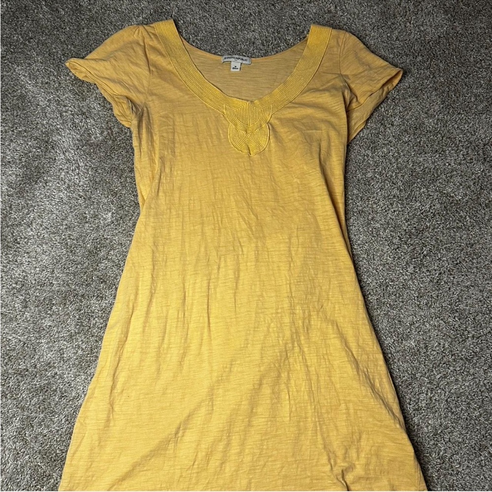 Banana Republic Yellow Short Sleeve Sun Dress